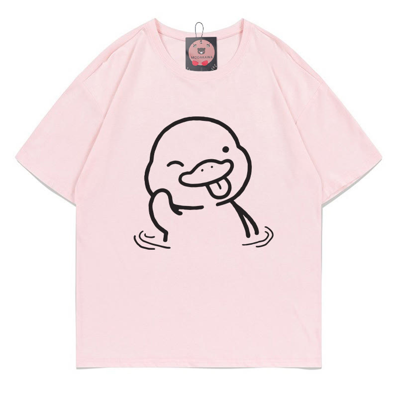 Lustiges T-Shirt mit Entenaufdruck - Pink - 5XL - image 2