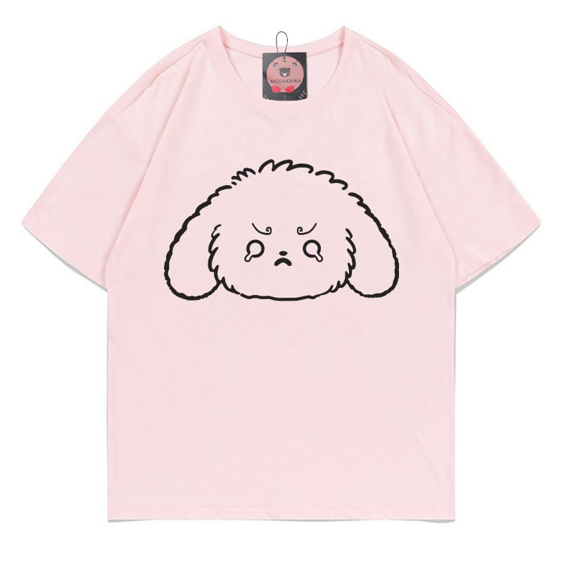 T-Shirt mit weinendem Hasenmotiv - Pink - 5XL - image 2