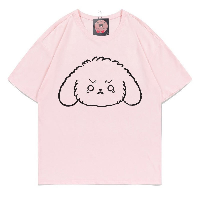 T-Shirt mit weinendem Hasenmotiv - Pink - 5XL - image 2