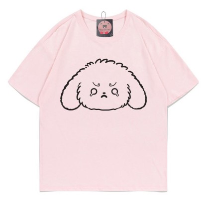 T-Shirt mit weinendem Hasenmotiv - Pink - 5XL - image 2