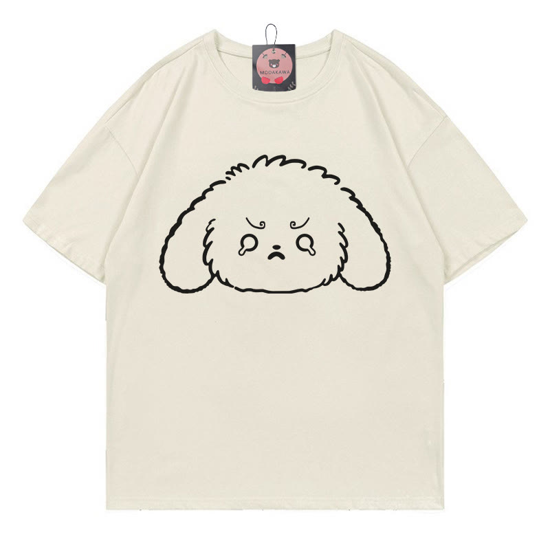 T-Shirt mit weinendem Hasenmotiv - Beige - 5XL - image 1