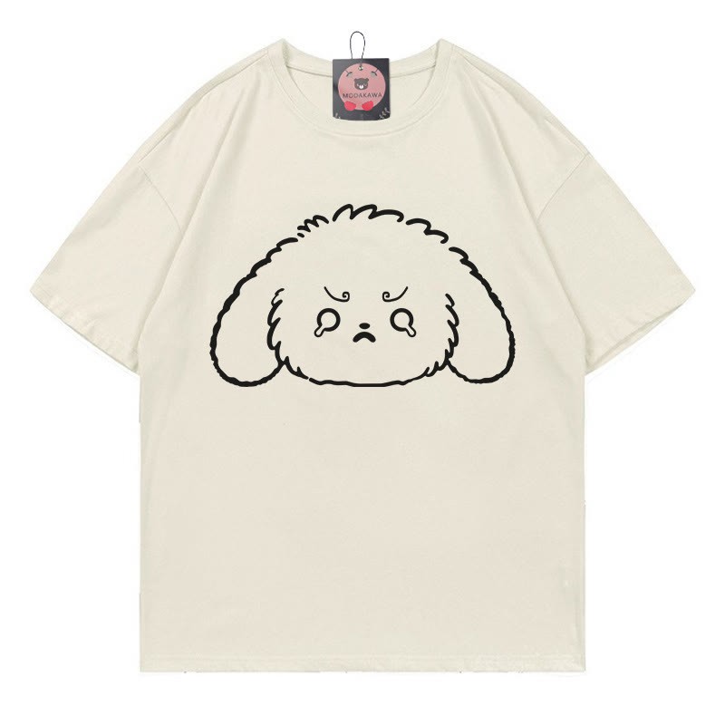 T-Shirt mit weinendem Hasenmotiv - Beige - 5XL - image 1