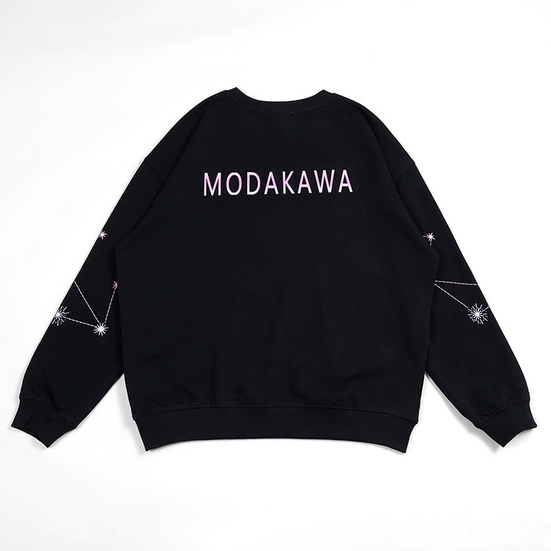 Modakawa Sweatshirt mit Rundhalsausschnitt und Sonnen- und Schmetterlings-Print - image 2