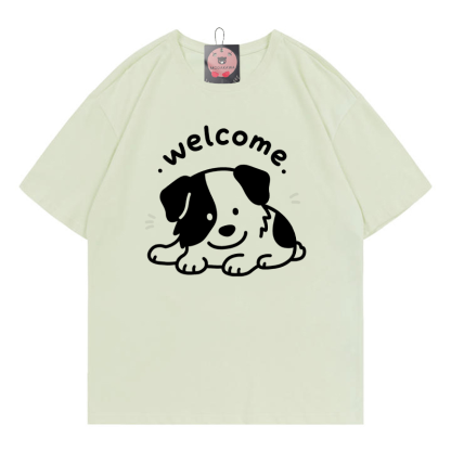 WILLKOMMEN Welpen-Print-T-Shirt - Green - 5XL - image 4