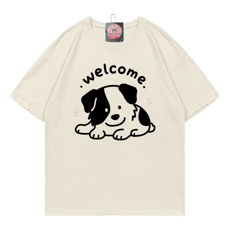 WILLKOMMEN Welpen-Print-T-Shirt - Beige - 5XL - image 3