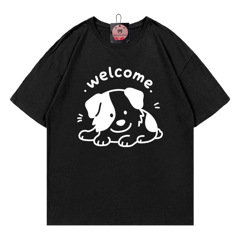 WILLKOMMEN Welpen-Print-T-Shirt - Black - 5XL - image 2