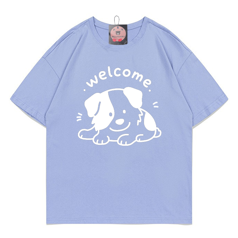 WILLKOMMEN Welpen-Print-T-Shirt - Lavender Blue - 5XL - image 5