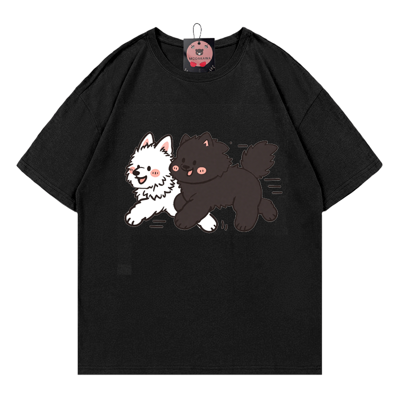 T-Shirt mit Welpenaufdruck - Black - 5XL - image 2