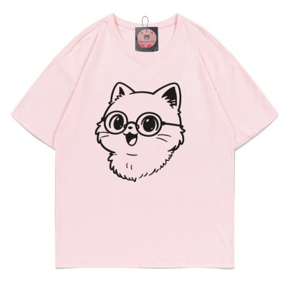 T-Shirt mit Brillen-Kitty-Print - Pink - 5XL - image 2