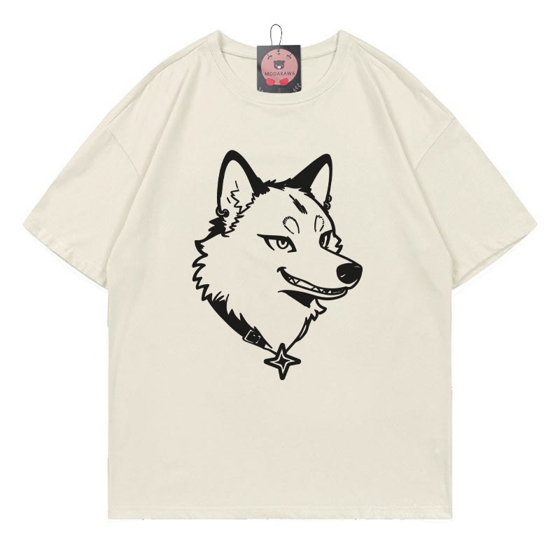 T-Shirt mit Welpenaufdruck - Beige - 5XL - image 1