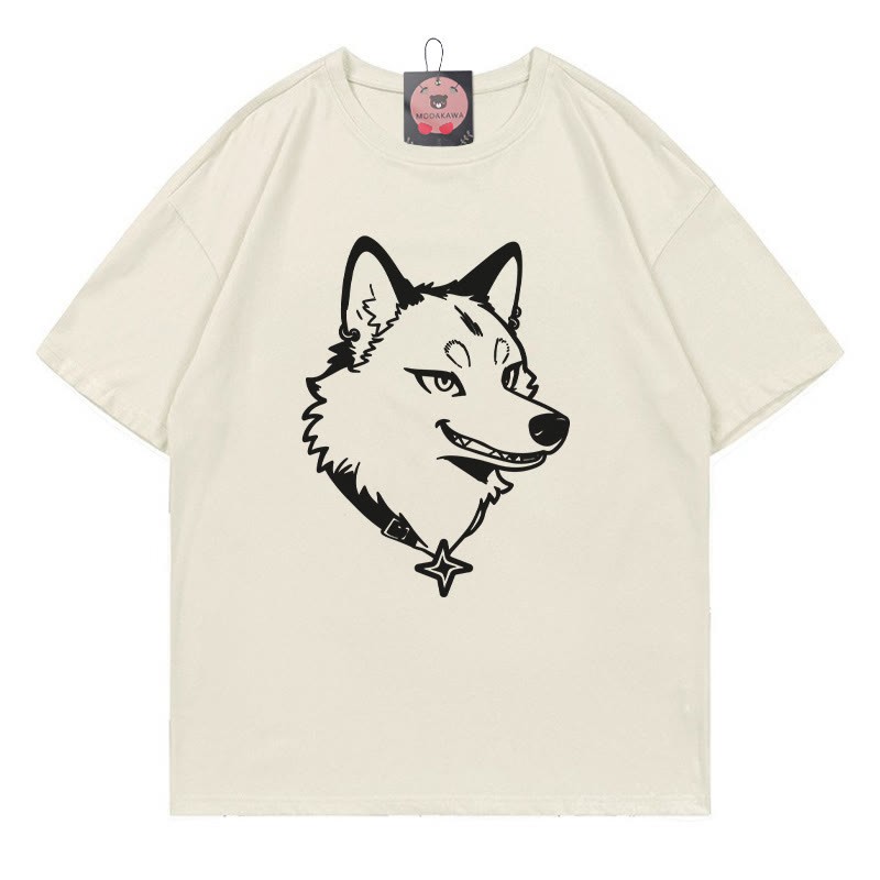 T-Shirt mit Welpenaufdruck - Beige - 5XL - image 1