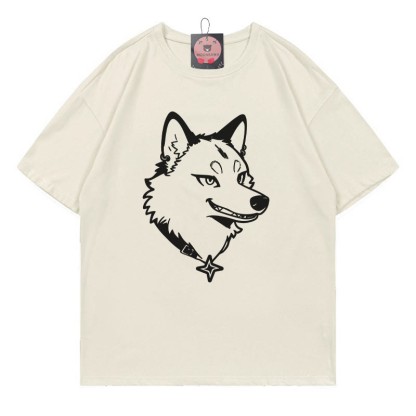 T-Shirt mit Welpenaufdruck - Beige - 5XL - image 1