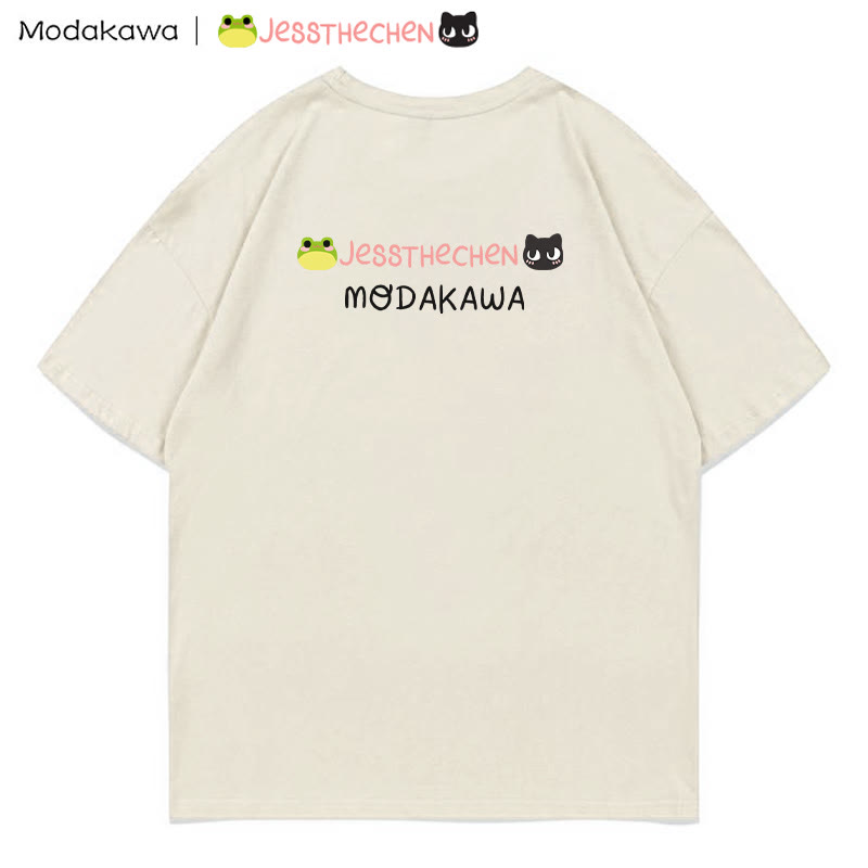 MODAKAWA X jessthechen Flower Kitty Print Graffiti Style T-Shirt - image 2