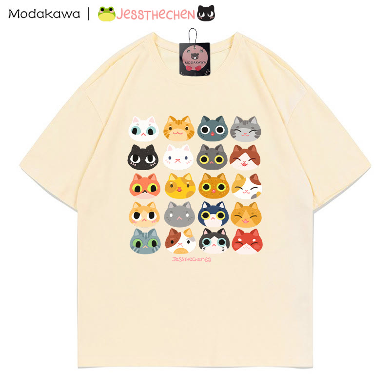 MODAKAWA X jessthechen Kitty Print T-Shirt - Apricot - 5XL - image 3