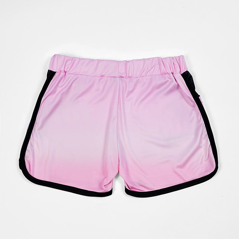 Modakawa Shorts mit Farbverlauf und Sakura-Kätzchen-Pfotenabdruck - image 4
