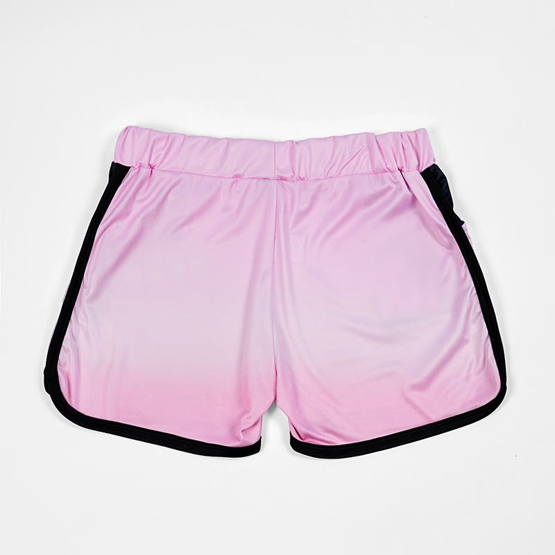 Modakawa Shorts mit Farbverlauf und Sakura-Kätzchen-Pfotenabdruck - image 4