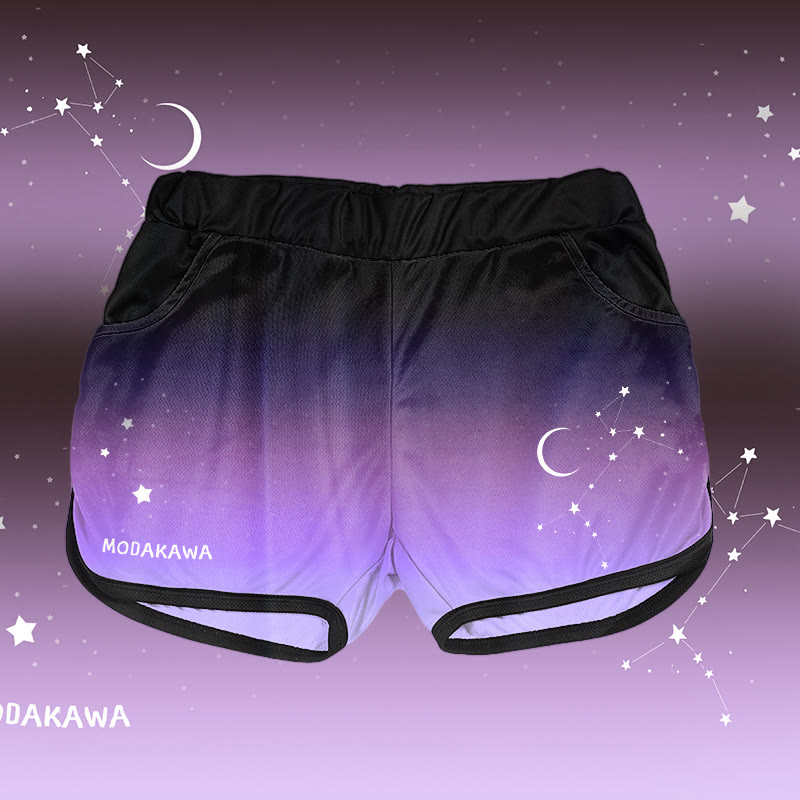 Modakawa Shorts mit Sternen- und Mond-Buchstabenprint - Purple - 3XL - image 1