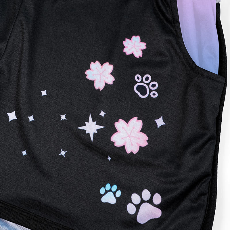 Modakawa Gradient Sakura Star Paw Print Casual Shorts - image 2