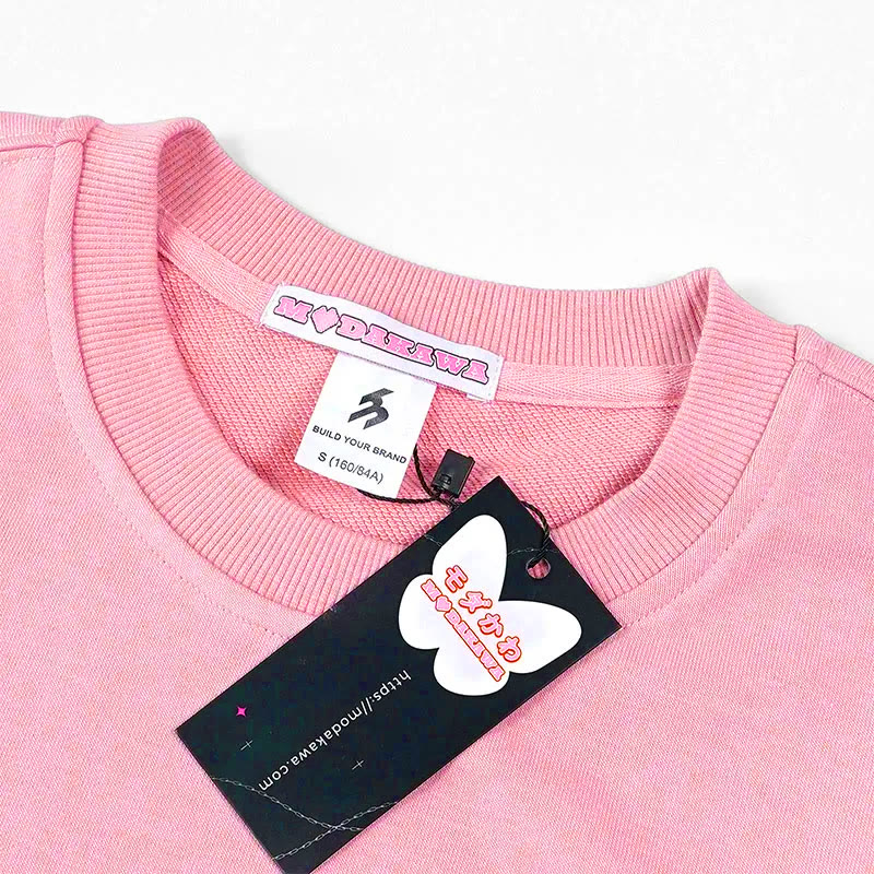 Modakawa Sweatshirt mit Rundhalsausschnitt und Katzenwelpen-Print - image 7