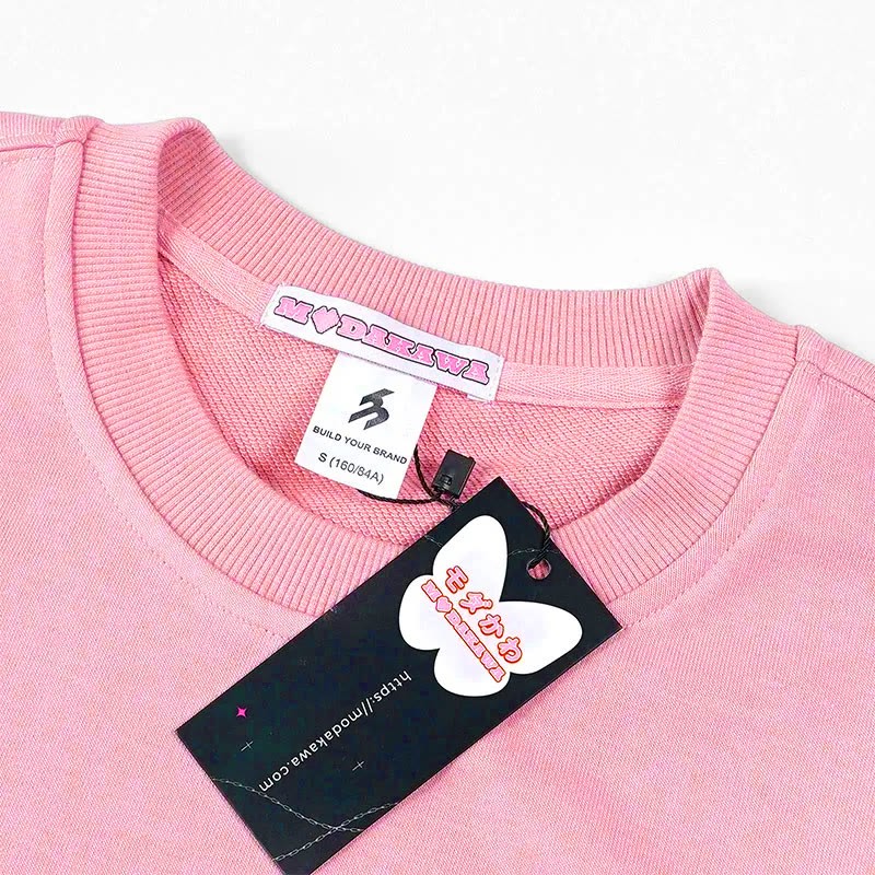 Modakawa Sweatshirt mit Rundhalsausschnitt und Katzenwelpen-Print - image 7