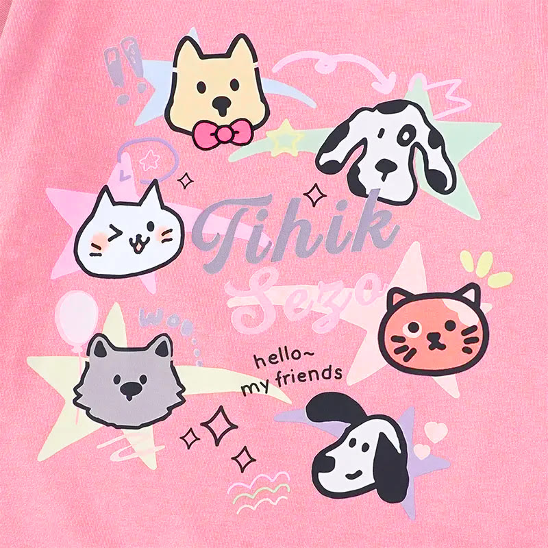 Modakawa Sweatshirt mit Rundhalsausschnitt und Katzenwelpen-Print - image 2