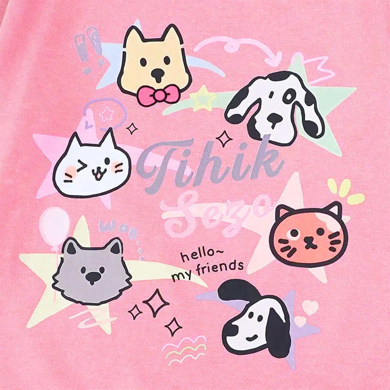 Modakawa Sweatshirt mit Rundhalsausschnitt und Katzenwelpen-Print - image 2