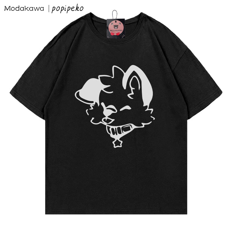 MODAKAWA X popipeko Welpenprint T-Shirt - Black - 5XL - image 4