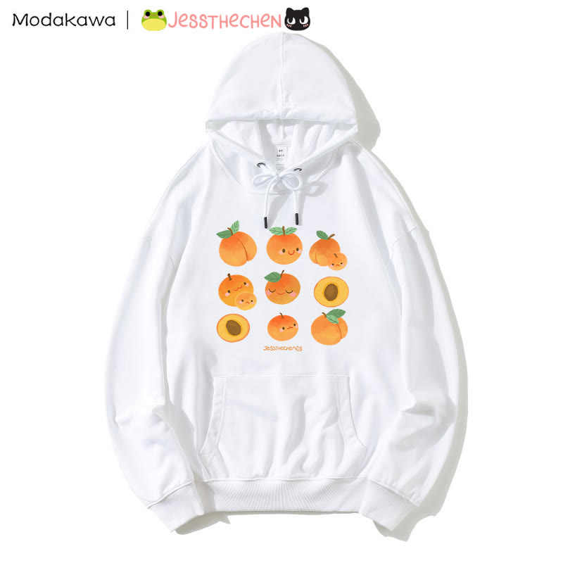 MODAKAWA X jessthechen – Lockerer Hoodie mit Panch-Print - White - 5XL - image 1