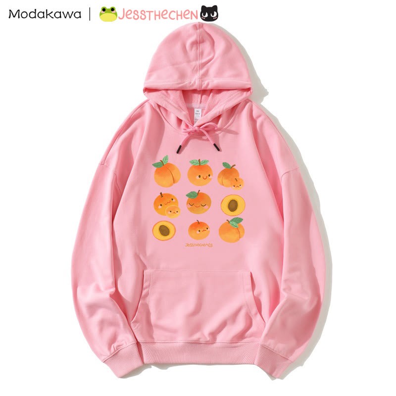 MODAKAWA X jessthechen – Lockerer Hoodie mit Panch-Print - Pink - 5XL - image 4