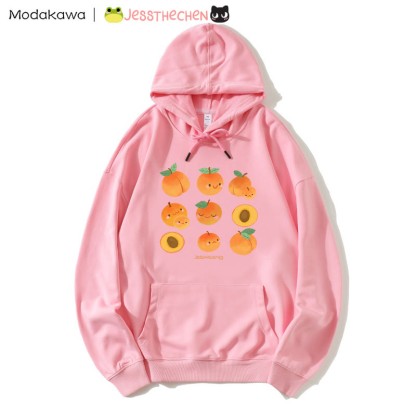 MODAKAWA X jessthechen – Lockerer Hoodie mit Panch-Print - Pink - 5XL - image 4
