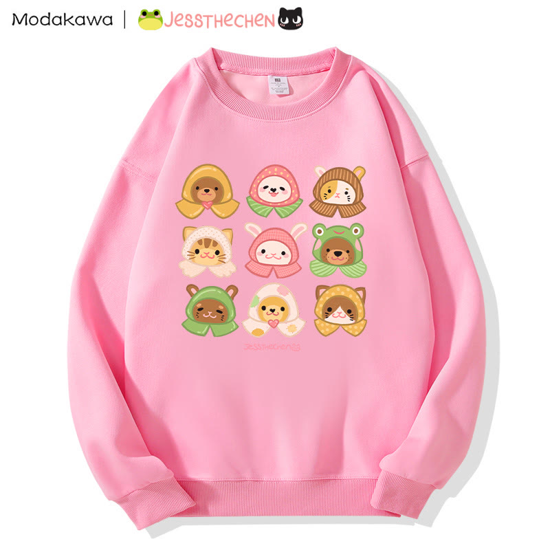 MODAKAWA X jessthechen Sweatshirt mit Tierprint im Graffiti-Stil und Rundhalsausschnitt - Pink - 3XL - image 3
