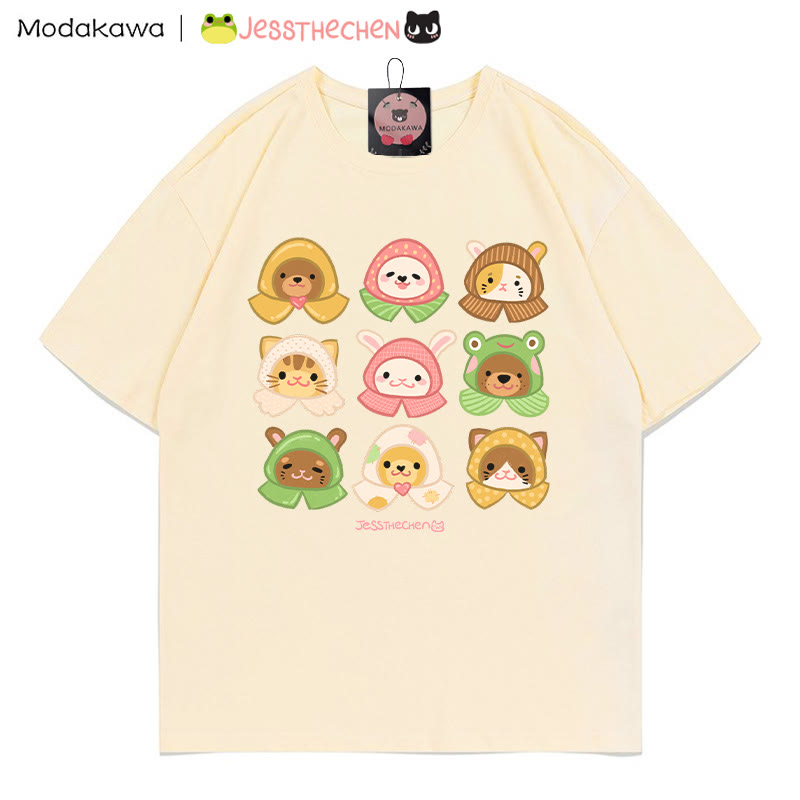 MODAKAWA X jessthechen T-Shirt mit Tiermotiven - Apricot - 5XL - image 4