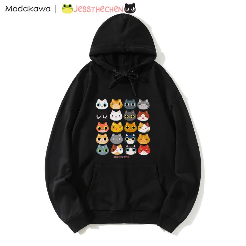 MODAKAWA X jessthechen – Lockerer Hoodie mit Kitty-Print - Black - 5XL - image 3