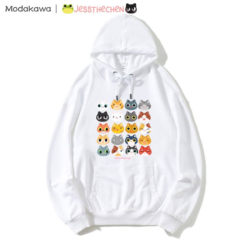 MODAKAWA X jessthechen – Lockerer Hoodie mit Kitty-Print - White - 5XL - image 1