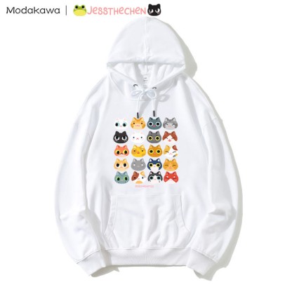 MODAKAWA X jessthechen – Lockerer Hoodie mit Kitty-Print - White - 5XL - image 1