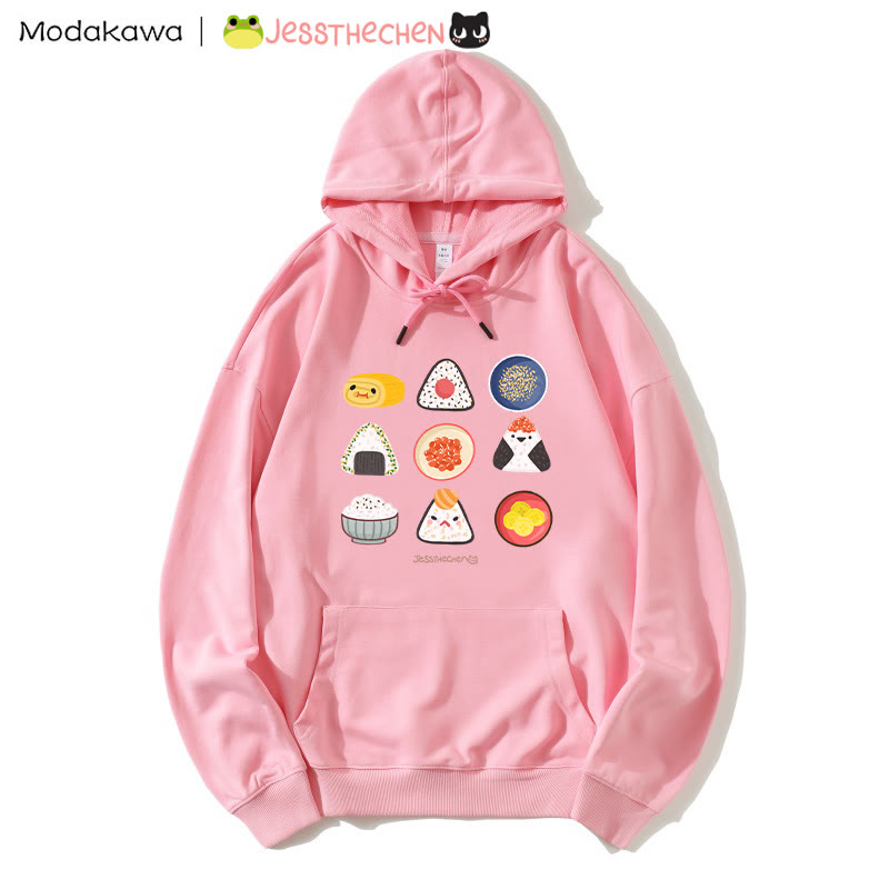 MODAKAWA X jessthechen – Lockerer Hoodie mit Reisbällchen-Print - Pink - 5XL - image 2