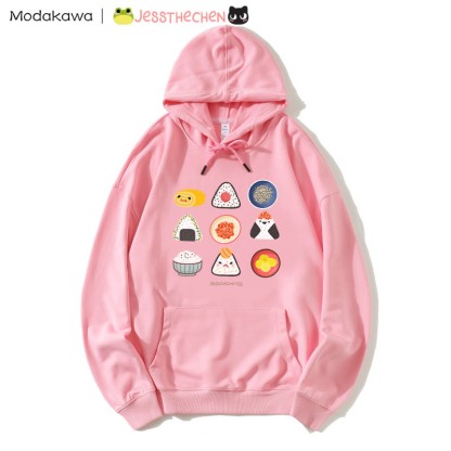 MODAKAWA X jessthechen – Lockerer Hoodie mit Reisbällchen-Print - Pink - 5XL - image 2