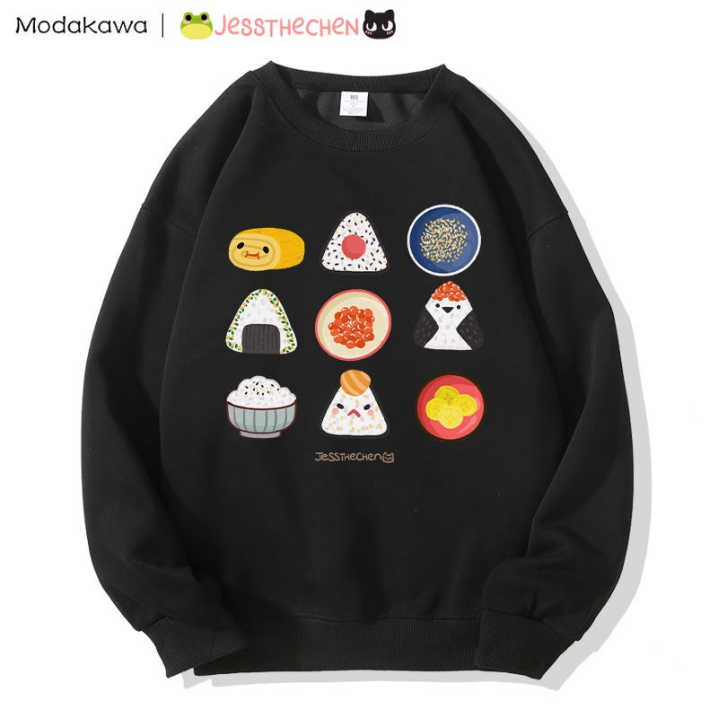 MODAKAWA X jessthechen Sweatshirt mit Reisball-Print und Rundhalsausschnitt - Black - 3XL - image 3