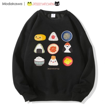 MODAKAWA X jessthechen Sweatshirt mit Reisball-Print und Rundhalsausschnitt - Black - 3XL - image 3