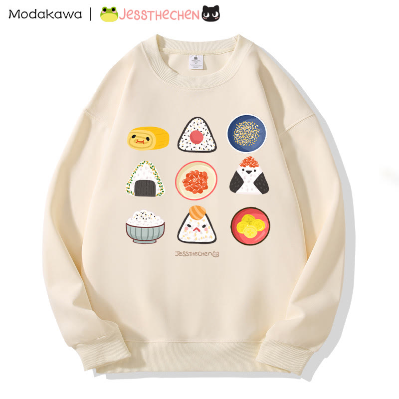 MODAKAWA X jessthechen Sweatshirt mit Reisball-Print und Rundhalsausschnitt - Apricot - 3XL - image 1