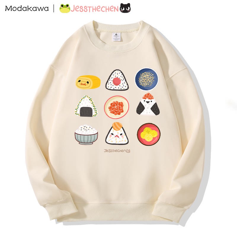 MODAKAWA X jessthechen Sweatshirt mit Reisball-Print und Rundhalsausschnitt - Apricot - 3XL - image 1