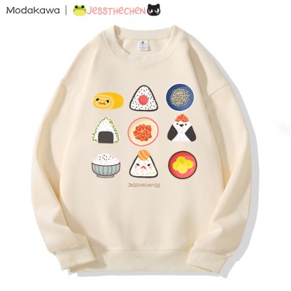 MODAKAWA X jessthechen Sweatshirt mit Reisball-Print und Rundhalsausschnitt - Apricot - 3XL - image 1