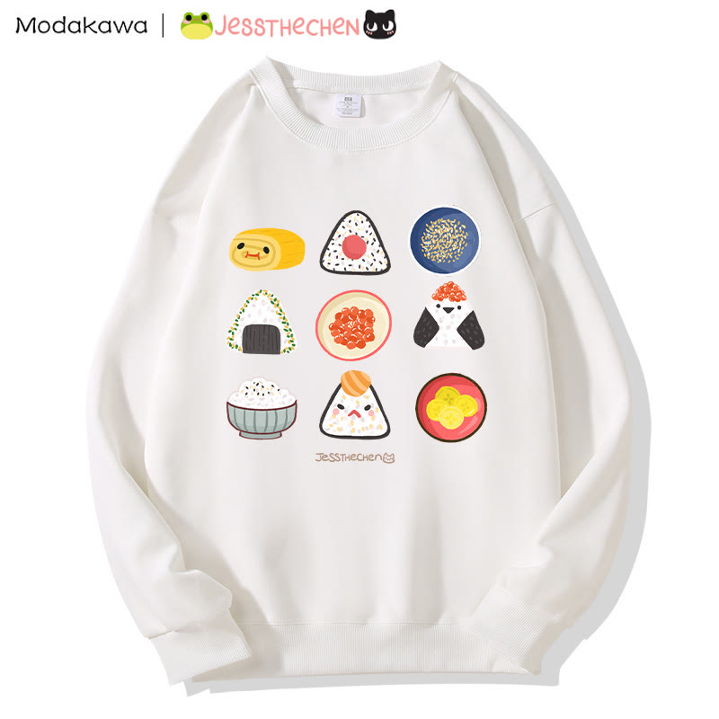 MODAKAWA X jessthechen Sweatshirt mit Reisball-Print und Rundhalsausschnitt - White - 3XL - image 4