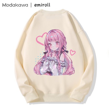 MODAKAWA X emiroll Nikki Print Rundhals-Sweatshirt - Apricot - 5XL - image 2