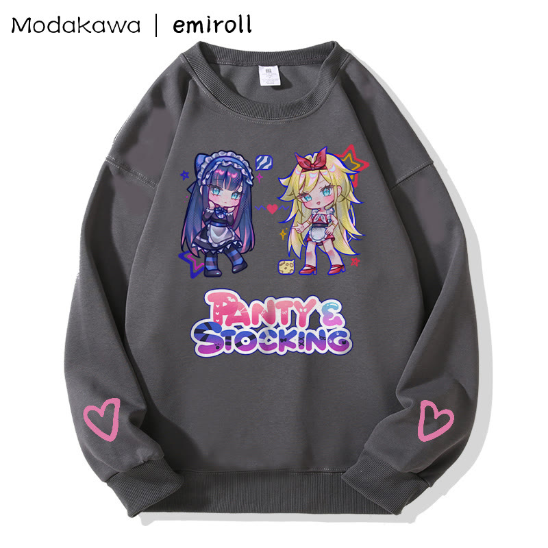 MODAKAWA X emiroll Sweatshirt mit Mädchenprint und Rundhalsausschnitt - Grey - 3XL - image 3