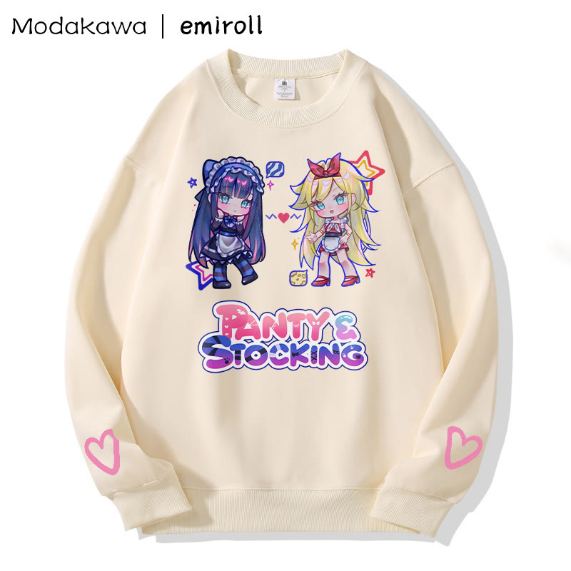 MODAKAWA X emiroll Sweatshirt mit Mädchenprint und Rundhalsausschnitt - Apricot - 3XL - image 1