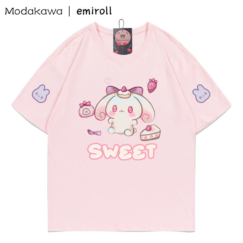 MODAKAWA X emiroll T-Shirt mit Hasenprint - Pink - 5XL - image 1