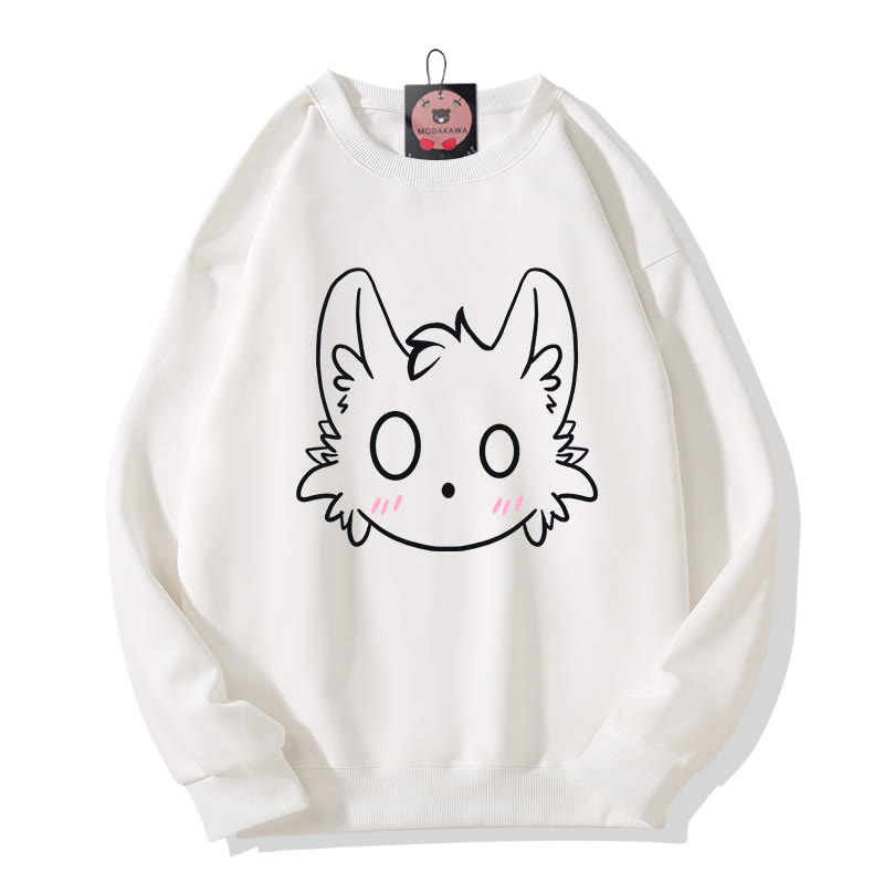 Sweatshirt mit Little Monster Print und Rundhalsausschnitt - White - 5XL - image 3