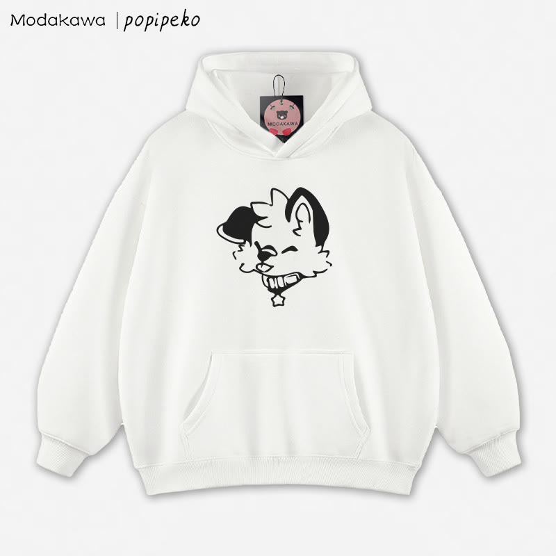 MODAKAWA X popipeko Lockerer Hoodie mit Welpen-Print - White - 5XL - image 3