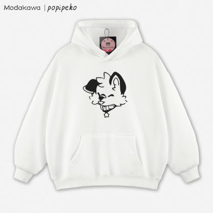 MODAKAWA X popipeko Lockerer Hoodie mit Welpen-Print - White - 5XL - image 3
